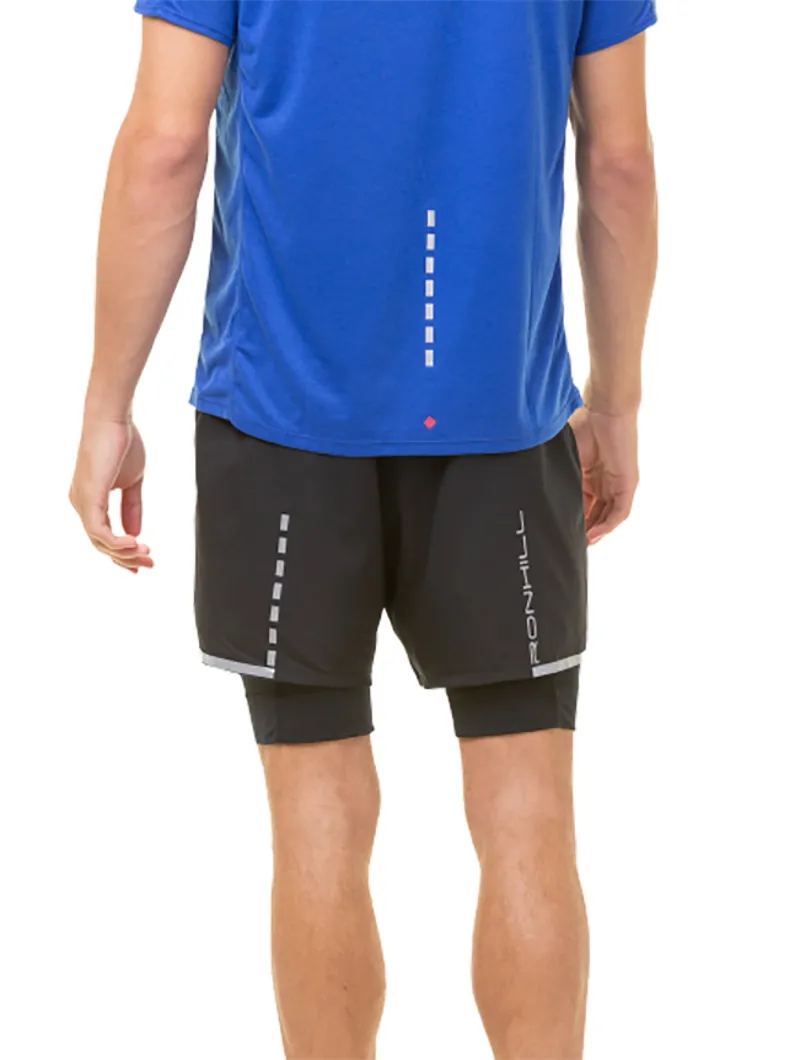 Ronhill Men's Tech Afterhours Twin Short All Black-3